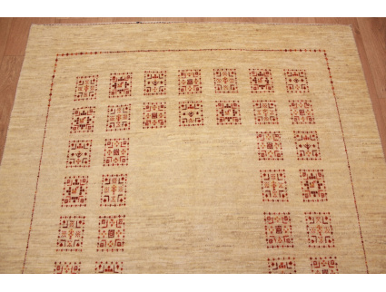 Nomadenteppich Loribaft Wollteppich 195x145 cm Beige