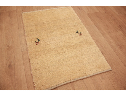 Perserteppich Gabbeh wollteppich 87x60 cm Beige